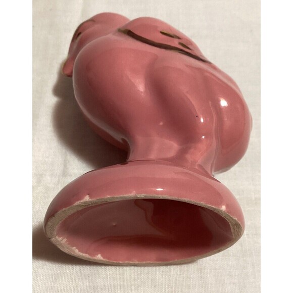 Baby Chick Mid Century Modern Bird Figurine Pink with Gold Details Hand Painted - Picture 6 of 11